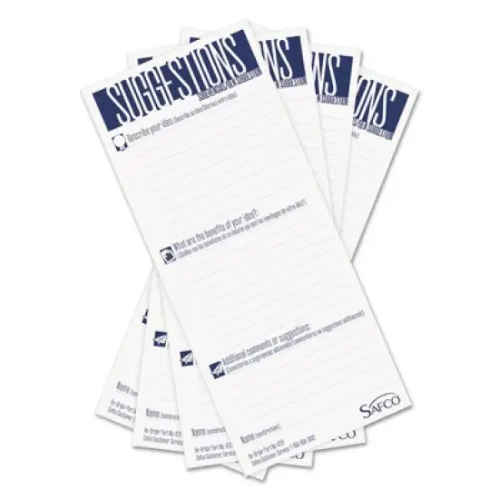 Safco Suggestion Box Cards, 3.5 x 8, White, 25/Pack image {1}