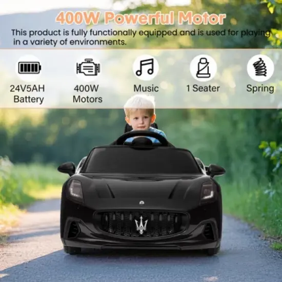 12V Ride On Car, Licensed Maserati Kids Electric Car with Remote Control, Battery Powered Vehicles image {4}