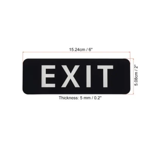 Unique Bargains Acrylic Self-Adhesive Decor Door Business Self-Adhesive Exit Sign 2 Pcs image {1}