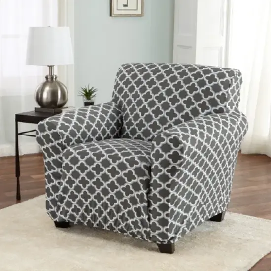 Great Bay Home Stretch Printed Washable Chair Slipcover image {7}