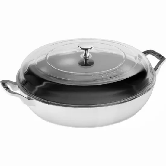 STAUB Cast Iron 3.5-qt Braiser with Glass Lid image {12}