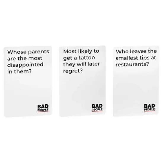 BAD PEOPLE - After Dark Expansion Pack (100 New Question Cards) - The Party Game You Probably Shouldn't Play image {2}
