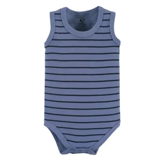 Hudson Baby Infant Boy Cotton Sleeveless Bodysuits 5pk, Sloth image {4}