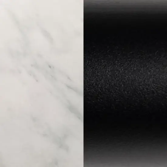 Modern Minimalist Intersecting Tripod Leg Side Table Black/Faux White Marble - Saracina Home image {8}