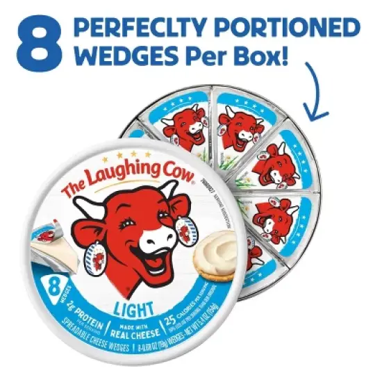 The Laughing Cow Spreadable Light Swiss Cheese Wedges - 5.4oz/8ct image {1}