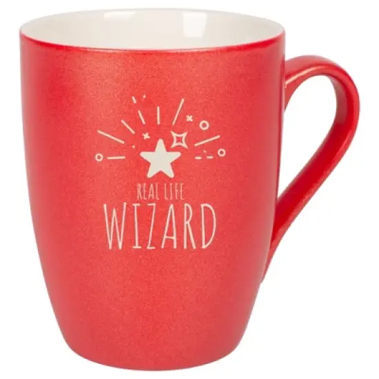 Elanze Designs Real Life Wizard 10 Ounce Ceramic Laser-Etched Engraved Drinkware Mug, Metallic Crimson Red image {5}