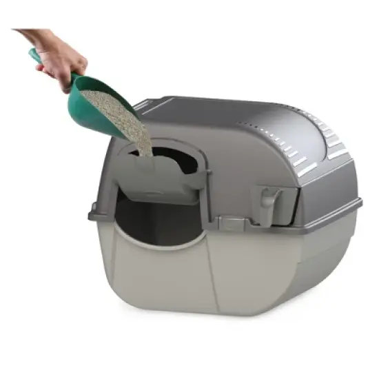 Omega Paw Elite Roll 'N Clean Self Cleaning Litter Box with Integrated Litter Step and Unique Sifting Grill image {3}