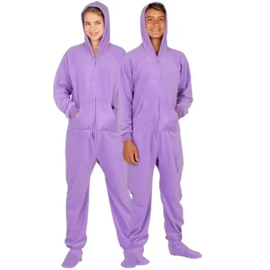 Footed Pajamas - Purple Rain Kids Hoodie Fleece Onesie image {4}