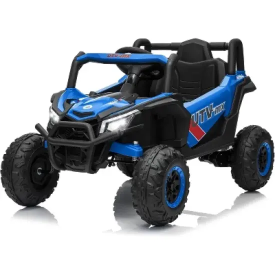 12V Kids Ride On Car, UTV Truck with Remote Control,4WD/2WD Switchable, Electric Vehicle with 4 Spring Suspension ,EVA Tires, Safety Belt, for 3+ image {8}