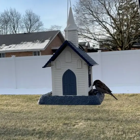 North States Church Hopper Bird Feeder 16" White image {8}