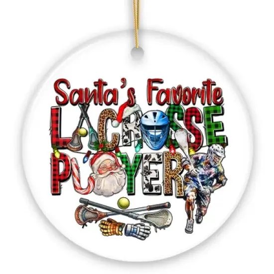 Santa's Favorite Lacrosse Player Christmas Ornament, American Sport Appreciation Gift| OrnamentallyYou image {5}