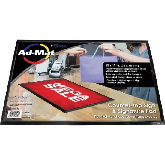 1'x1'6" Rectangle Solid Office Chair Mat Black - Artistic Office Products image {1}