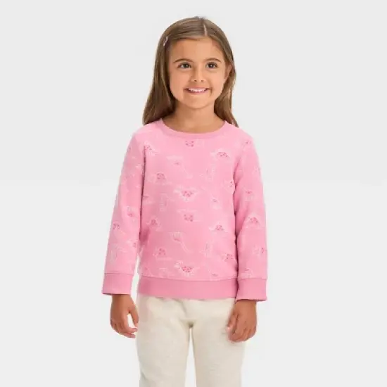Toddler Girls' 2pk Fleece Pullover Sweatshirt - Cat & Jack&trade; Pink/Navy Blue image {1}