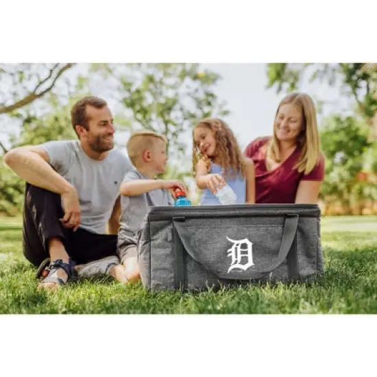 MLB Detroit Tigers 64 Can Collapsible Cooler - Heathered Gray image {4}
