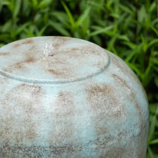 NAYSAYE Fountain Outdoor Cement Urn Water Feature Decorative for Garden Lawn Patio Deck, Blue, 19.3"*19.3"*32.3" image {4}