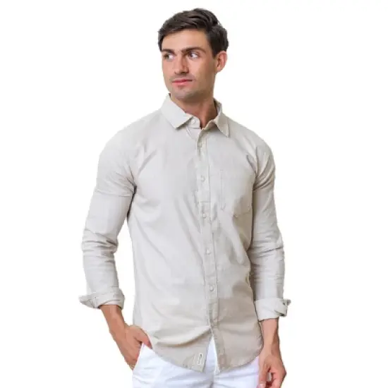 Hope & Henry Men's Long Sleeve Linen Shirt image {5}