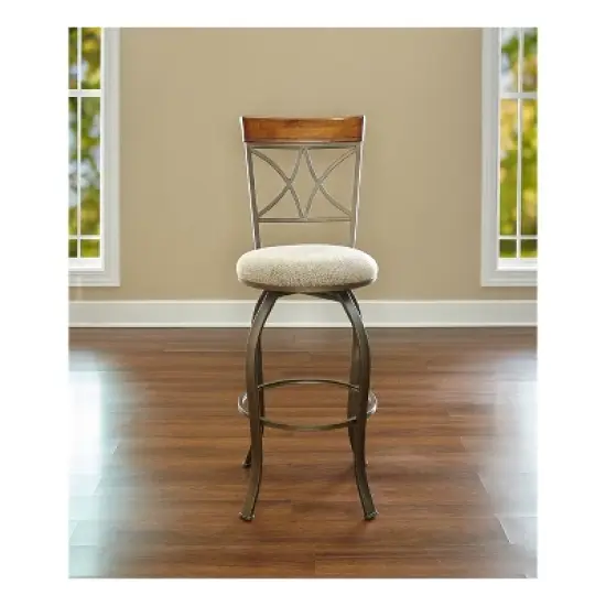 29" Carter Swivel Barstool Metal/Tan/Cherry - Powell Company image {9}