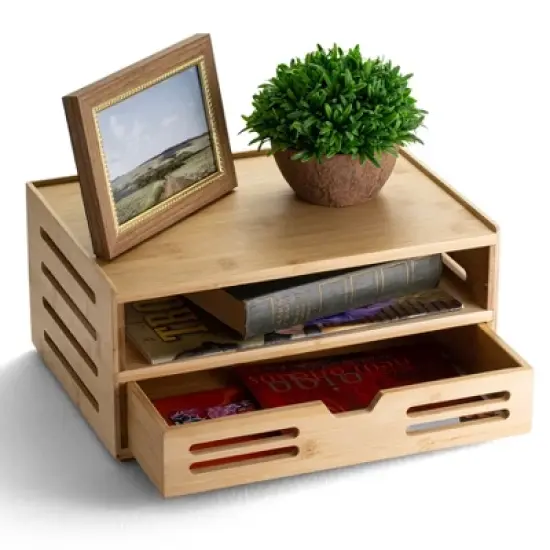 Officemate&reg; Bamboo Drawer Organizer, Base and Drawer image {3}
