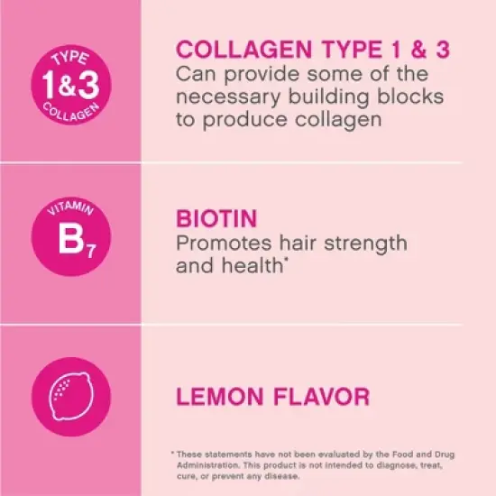 NeoCell Hair, Skin & Nails Beauty Builder, 3-in-1 Support Gummies; with Collagen, Biotin and Vitamin C; Gluten-Free; Lemon; 60 Gummies; 30 Servings image {3}
