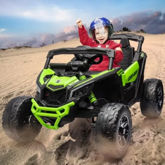 Kids Ride On Car, Licensed Can-Am 12V Ride On UTV w/Dual Motors, Remote Control & All-Terrain Tires image {6}