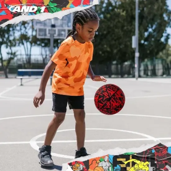 AND1 Fantom Graffiti 27.5 Rubber Basketball : Youth Sized Streetball for Indoor and Outdoor Use, Deep Channel Construction and Durability image {2}