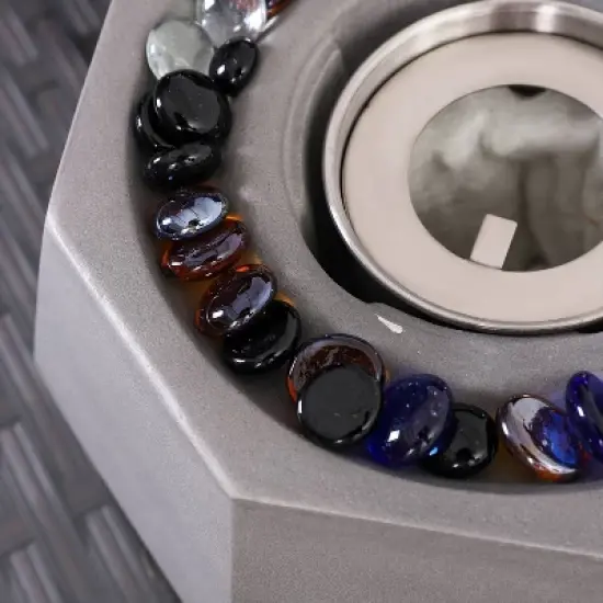 Outdoor Small Table Top Fire Pit - Light Gray - Captiva Designs image {4}