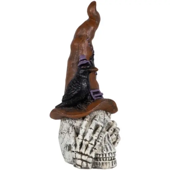 Northlight Skull in Witches Hat with Crow Halloween Decoration - 22.75" image {4}