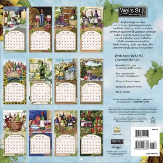 Lang 2024 Wall Calendar 12"x12" Wine Cellar image {2}