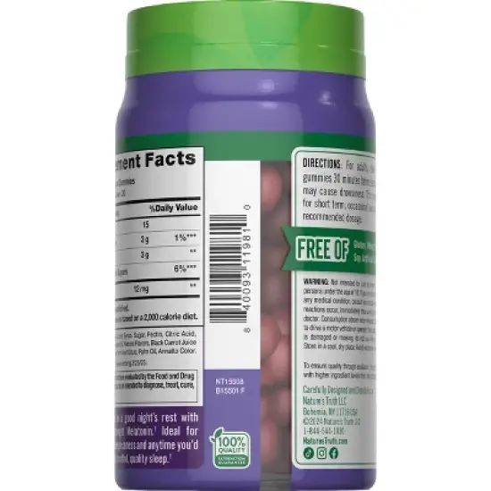 Nature's Truth 12mg Melatonin Vegan Gummies - 60ct image {2}