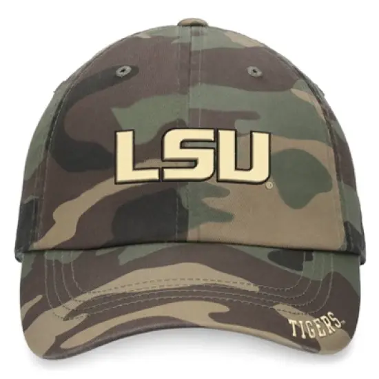 NCAA LSU Tigers Camo Unstructured Washed Cotton Hat image {1}