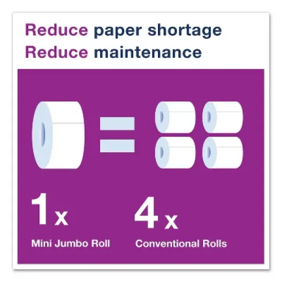 Tork Advanced Jumbo Bath Tissue, Septic Safe, 1-Ply, 3.48" x 1,200 ft, White, 12 Rolls/Carton image {5}