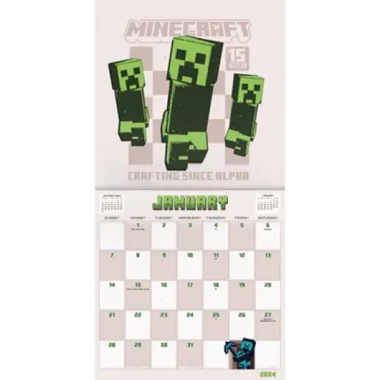 Trends International Inc. 2023-24 Wall Calendar 12.62"x12.37" Minecraft - 15th Anniversary Collector's Edition image {3}