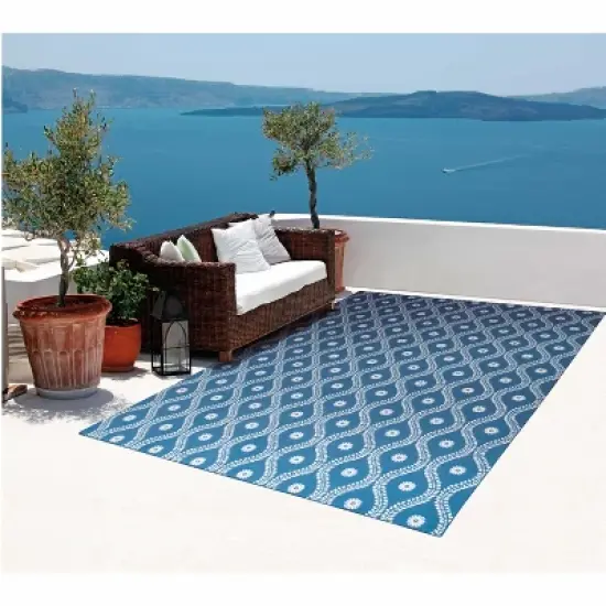 Nourison Home & Garden Navy Indoor/Outdoor Area Rug image {1}
