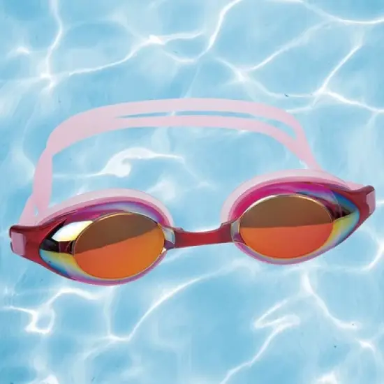 Pool Central 7" Pink Mirrored Competition Swimming Goggles image {1}