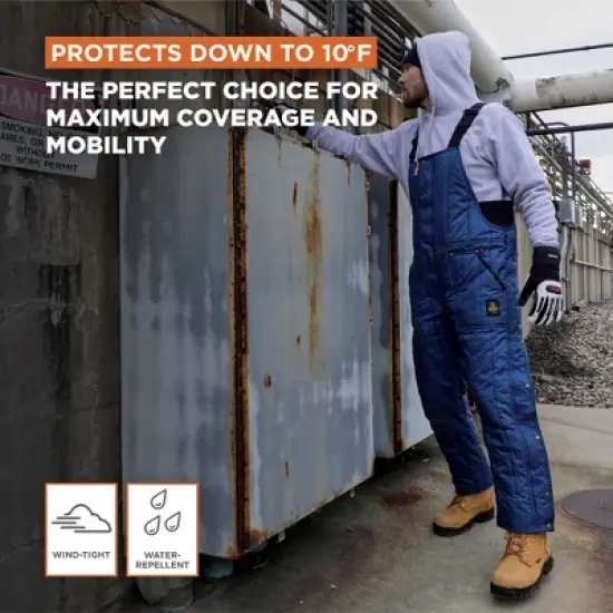 RefrigiWear Men's Cooler Wear Fiberfill Insulated Bib Overalls image {3}