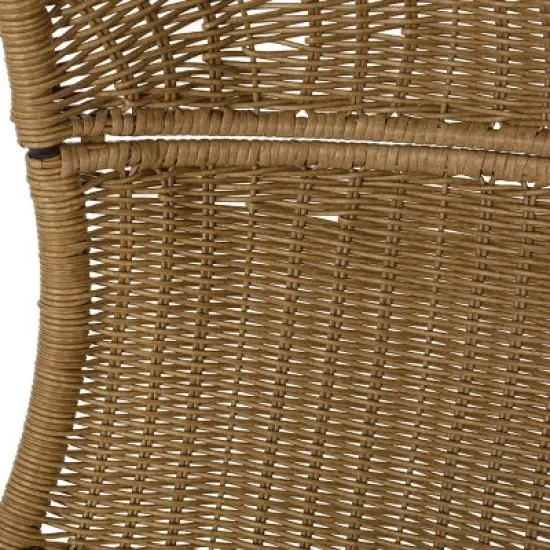 Orville Indoor/Outdoor Wicker Hanging Chair with 8' Chain - Light Brown/Dark Gray - Christopher Knight Home image {6}