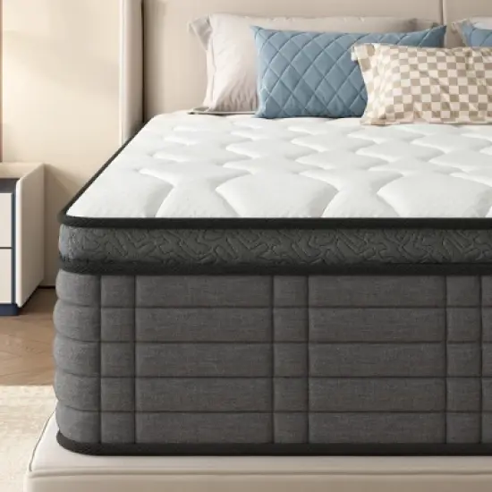CSBDHOME Premium Hybrid Mattress with Pocket Springs &ndash; Twin, Full, Queen, King Sizes &ndash; Medium Firm, Pressure Relief & Motion Isolation image {2}