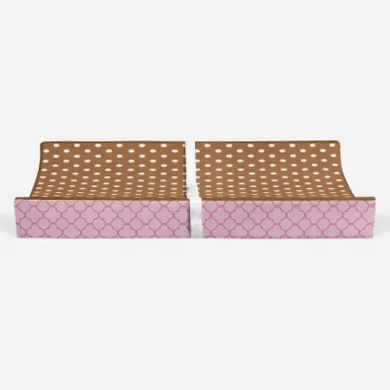 Bacati - Butterflies pink/chocolate Changing Pad Cover image {5}