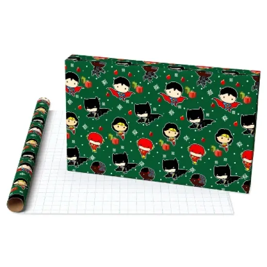 American Greetings 30" 40 sq ft Justice League Gift Wrap image {1}