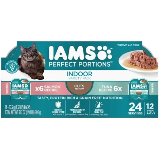 IAMS Perfect Portions Cuts in Gravy Chicken, Tuna and Salmon Flavor Wet Cat Food image {13}