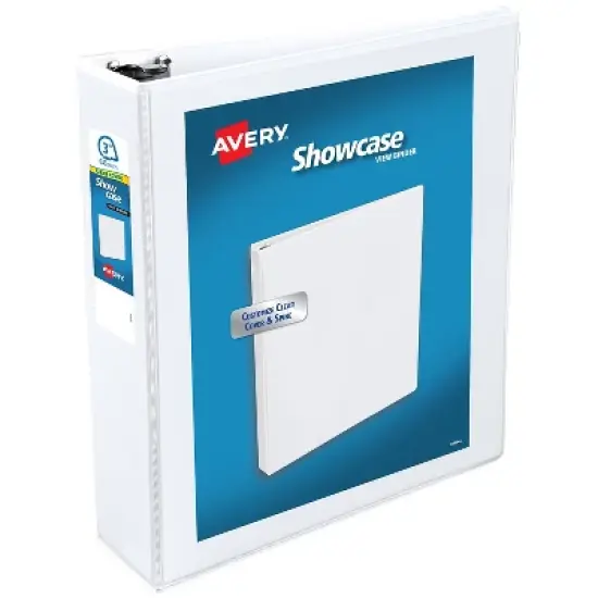 Avery Showcase 3" 3-Ring View Binders Slant Ring White (19751) image {6}