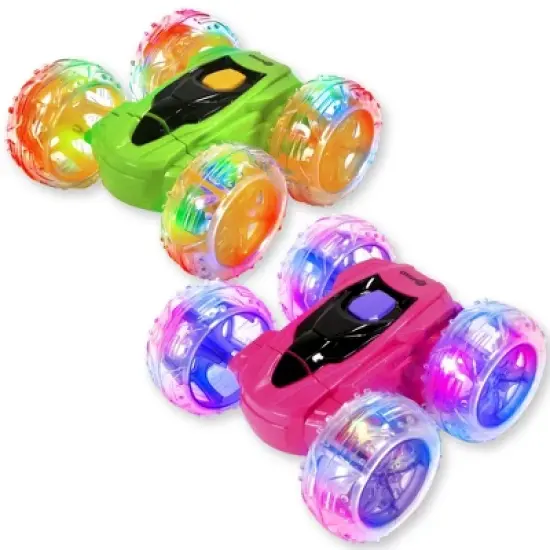 Contixo SC3 RC Flip Racer Stunt Car 2-pack Pink and Green image {1}