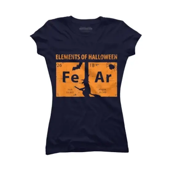 Junior's Design By Humans Elements Of Halloween Tee (FeAr) Periodically By Luckyst T-Shirt image {5}
