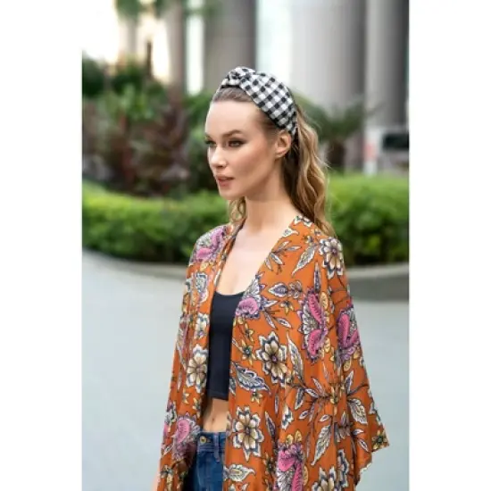 Shiraleah Orange and Yellow Floral Long Cover Up image {4}