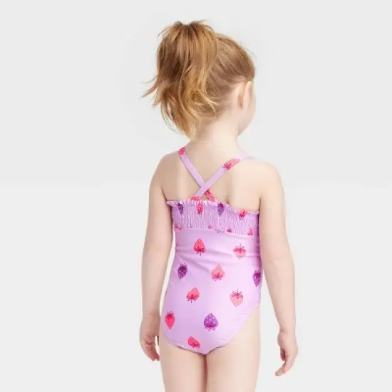 Toddler Girls' Strawberry One Piece Swimsuit - Cat & Jack&trade; Purple image {2}