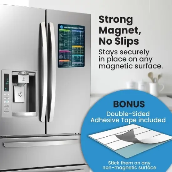 Maison Products Air Fryer Magnetic Cheat Sheet Set, Air Fryer Accessories Cookbook, Airfryer Accessory Magnet Sheet Quick Reference Guide for Cooking image {8}