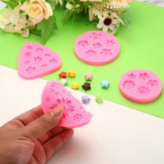 Unique Bargains Silicone Clay Template Fondant Template for Crafts Air Dry Cake 3 Pcs image {2}