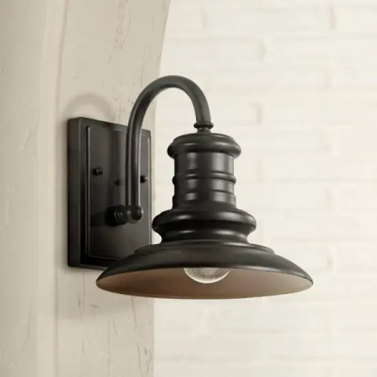 Generation Lighting Redding Station 9" Wide Bronze Outdoor Barn Light image {1}