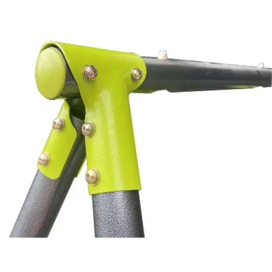 Gulches interesting triple children metal safe swing set 440lbs for outdoor playground three seat swing black and green for age 3-8 years image {5}