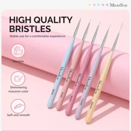 Nail Art Liner Brushes 5Pcs-5/7/9/11/20mm image {2}